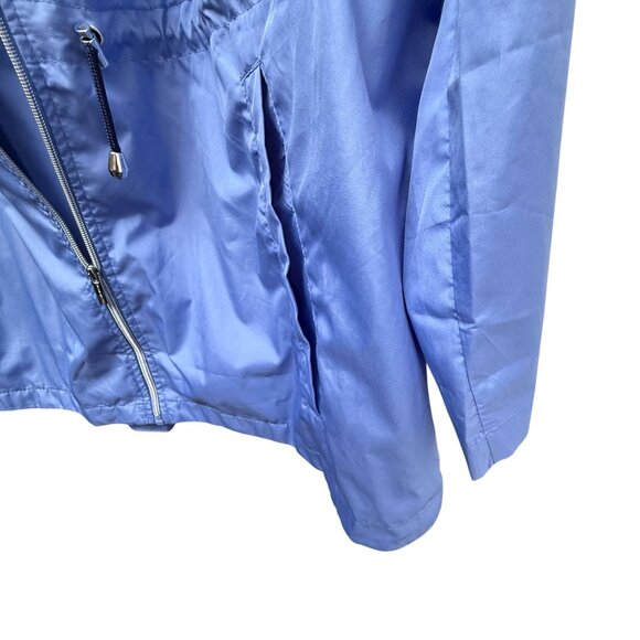 Susan Graver Windbreaker Jacket Plus Size 1X Purple Light Anorak Packable Hooded - Picture 9 of 11